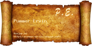 Pummer Ervin névjegykártya